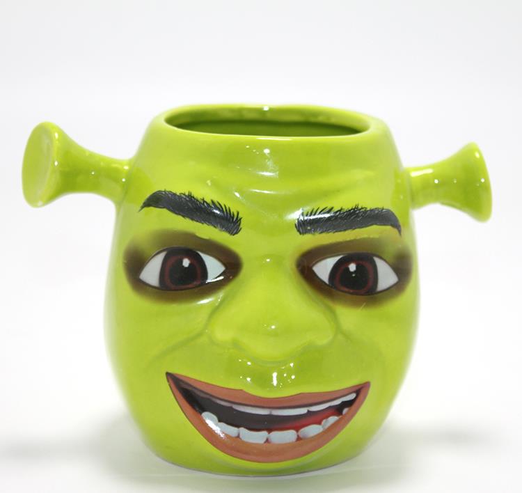 3D Shrek Tasarımı Porselen Kupa Bardak