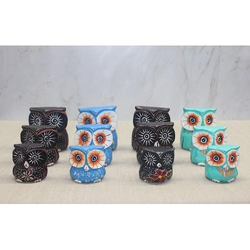 Ahşap 3'lü Baykuş Seti Model 5