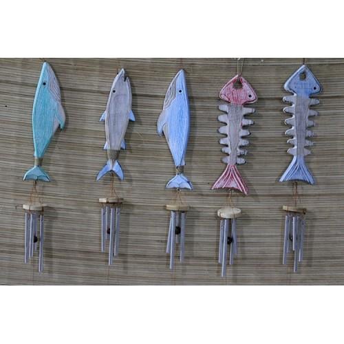 Ahşap Balıklı Metal Çan