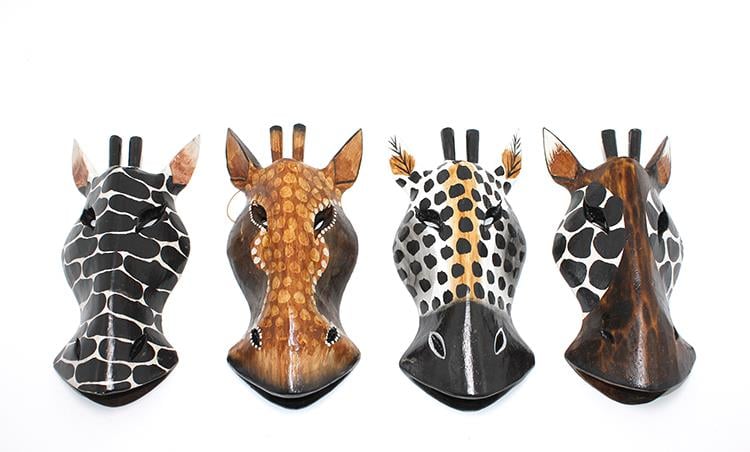 Ahşap Duvara Asmalı 20 Cm Zebra Maske