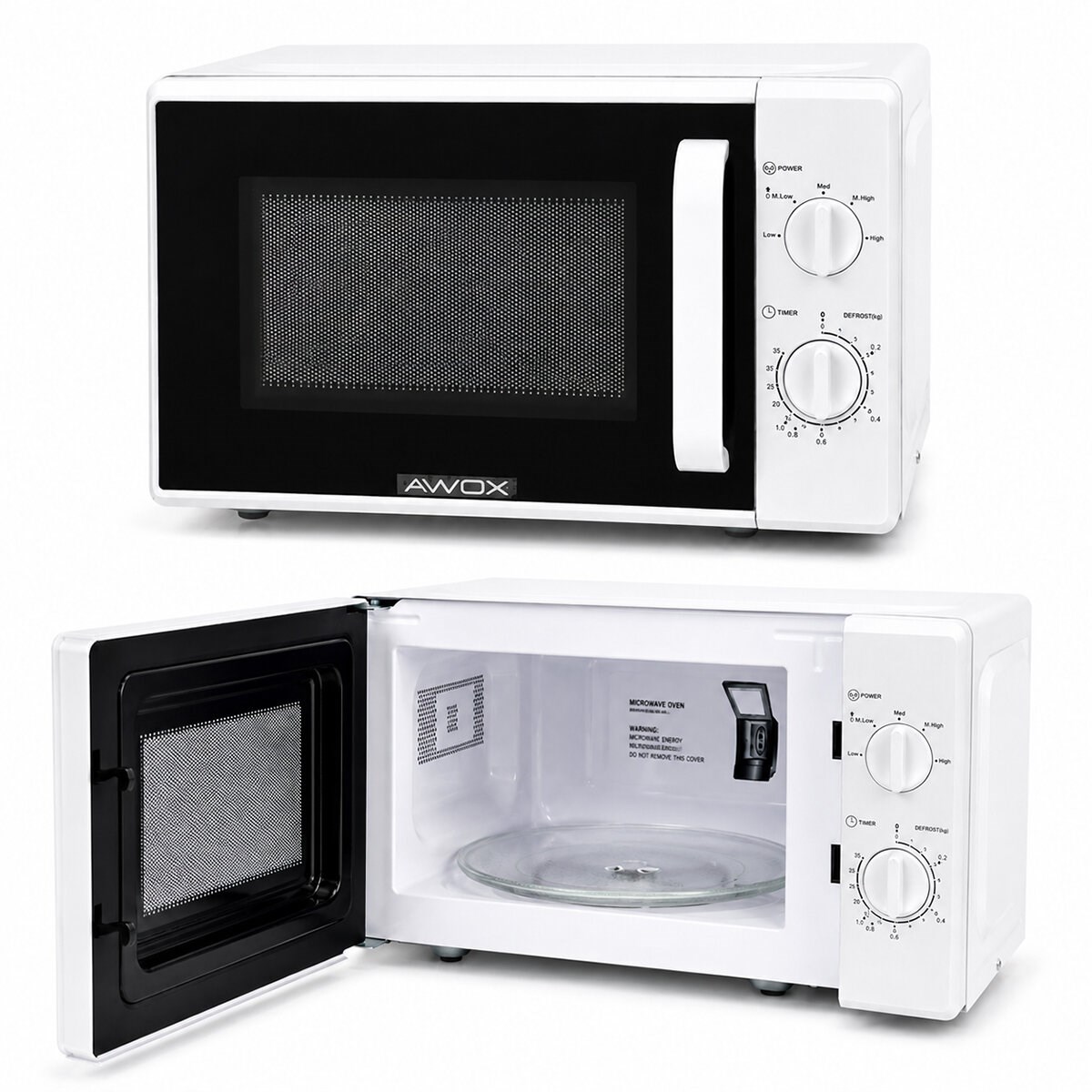 Beyaz Mikrodalga Fırın - Klasik Ön Panel - 20 Litre Kapasite