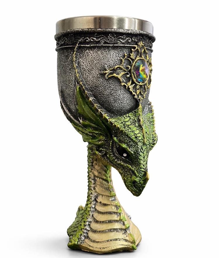Ejderha Tasarımı 3D Kabartmalı Çelik Kadeh Bardak