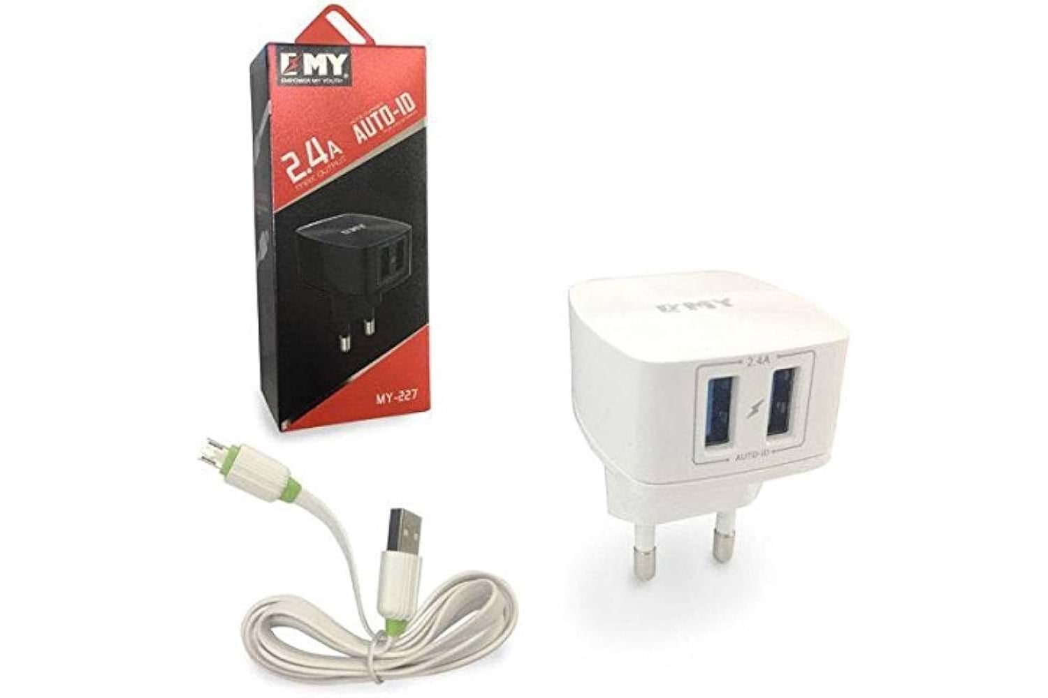 EMY MY-227 2.4 AMPER 2Lİ ADAP+MİKRO USB KABLO