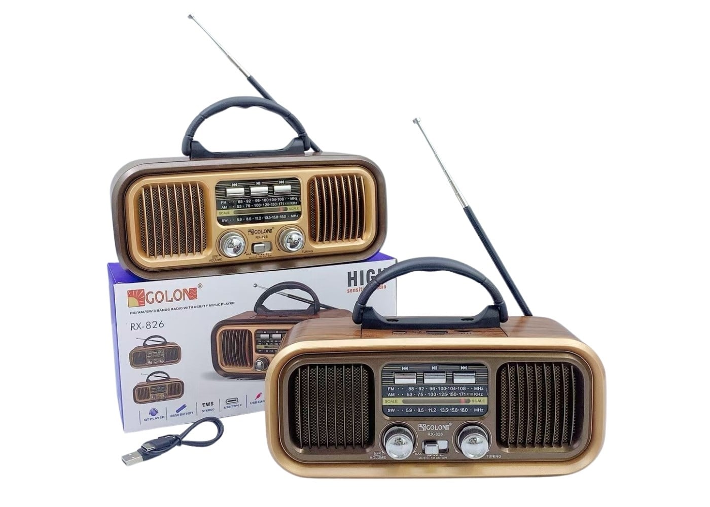 GOLON RX-826 BT,SD,USB GİRİŞLİ FM RADİO RGB IŞIKLI SPEAKER