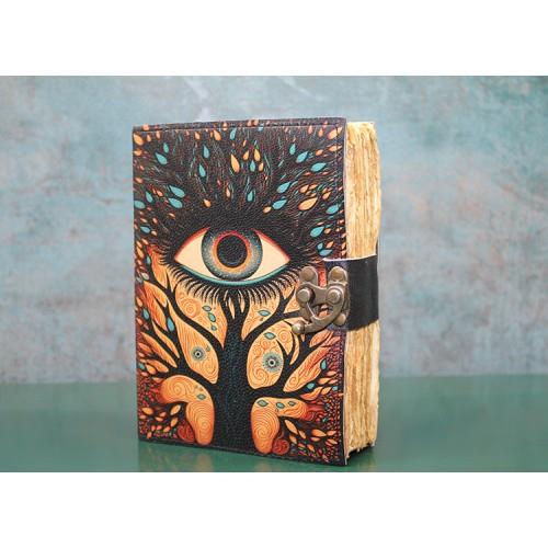Göz Tasarımlı Deri Defter
