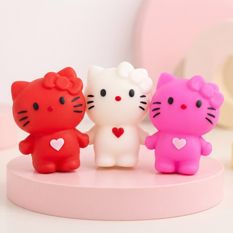 Hello Kitty Tasarımlı Squishy - 12'li Paket - Karışık Renk - Yumuşak Oyuncak