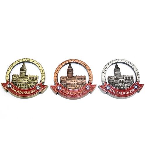 İstanbul Temalı Metal Magnet Galata Kulesi Yuvarlak Tasarım