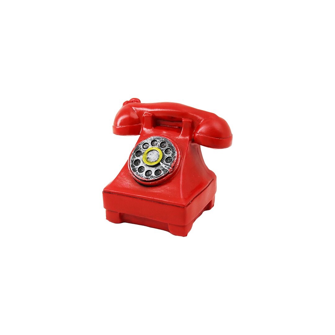 Kırmızı Ankesörlü Telefon Biblosu - Vintage Tasarım - Reçine Süs Eşyası