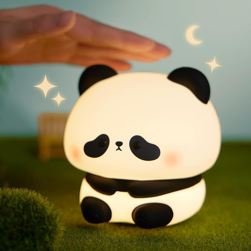 Masum Oturan Panda Tasarımlı Gece Lambası - Dokunmatik - Şarjlı