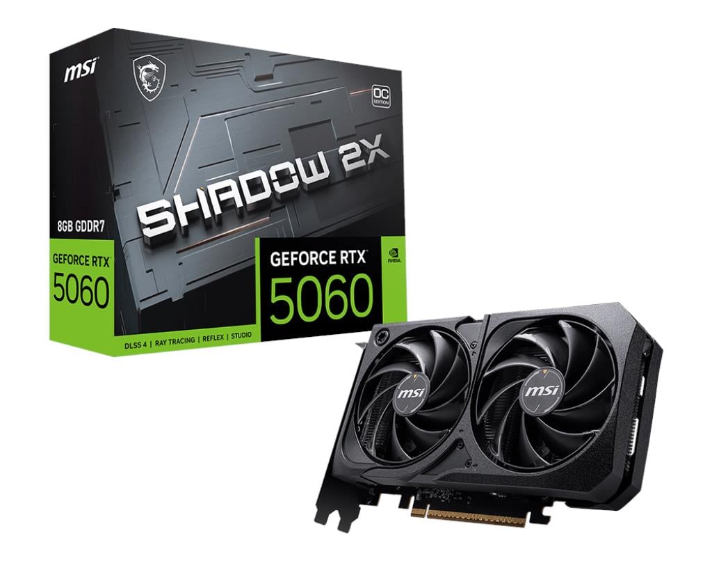 MSI GEFORCE RTX 5060 TI 8G SHADOW 2X OC GDDR7 128B DX12 PCIE 5.0 X16 (3XDP 1XHDMI)
