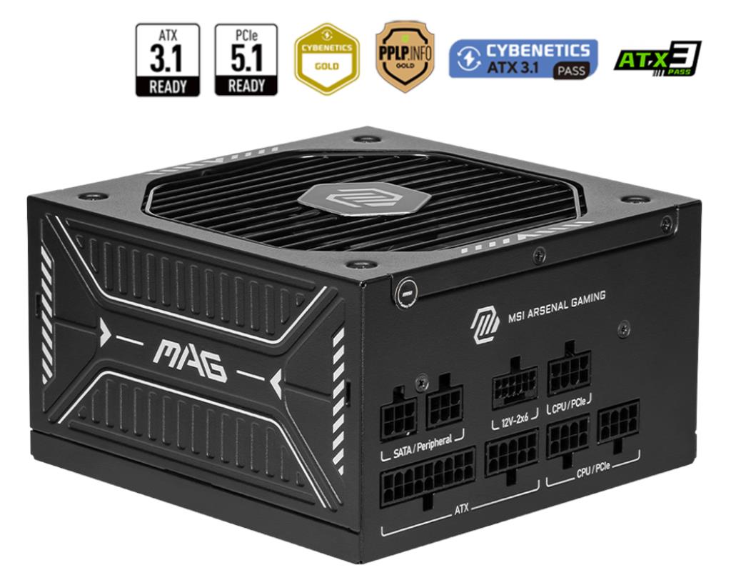 MSI MAG A750GLS PCIE5 750W 80+GOLD POWER SUPPLY