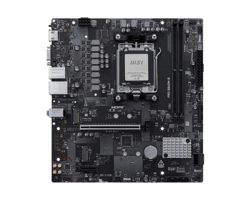 MSI PRO B840M-B AM5 DDR5 8000MHZ(OC) HDMI VGA 2X M.2 USB 5 GBS 2.5G LAN MATX