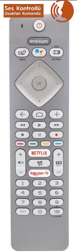 PHILIPS AMBLIGHT ANDROID TV SES KOMUTLU KUMANDA  OZT 306-S