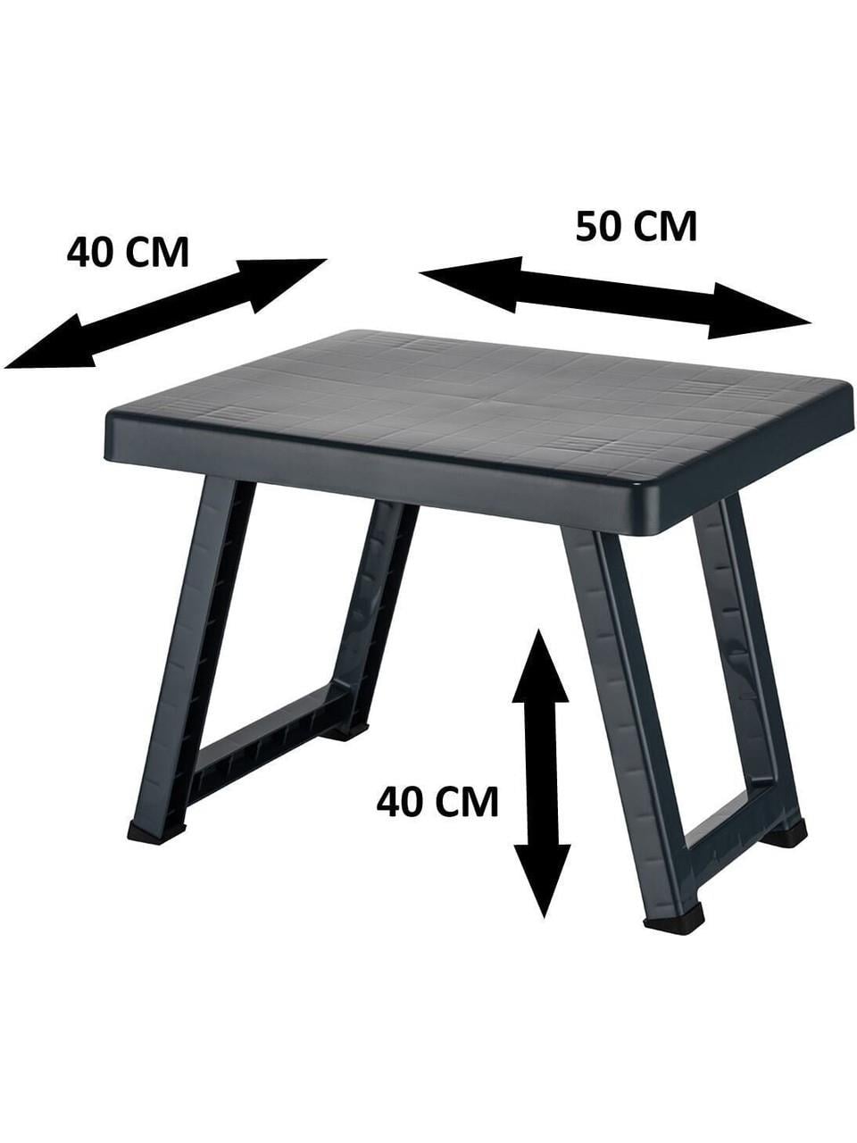Poliwork Portatif Katlanabilir Plastik Sehpa 50 cm Antrasit