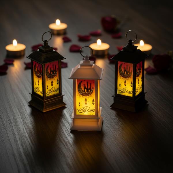 Ramazan Temalı Küçük Kare Kubbe LED Lamba