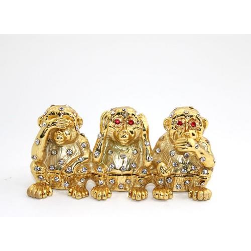 Swarovski Taşlı 3'lü Maymun Seti