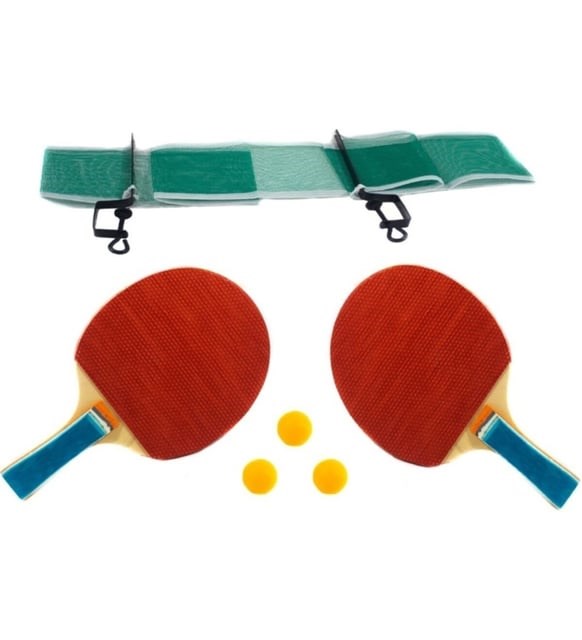Table Tennis Masa Tenisi Seti Pinpon Seti 2 Raket 3 Top File Demir Ağ Takma Aparatları Tam Set Takım