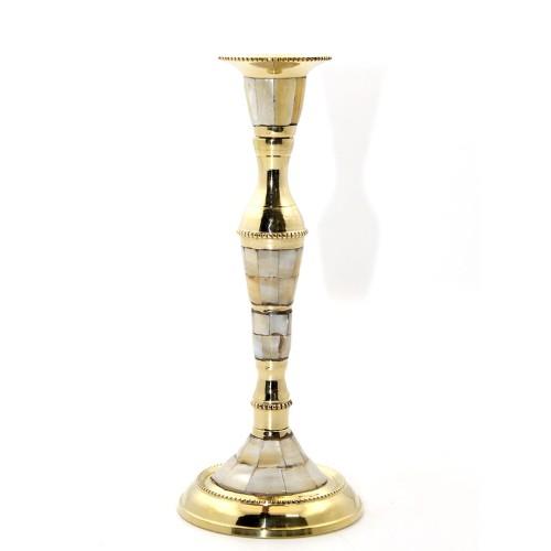 Tekli Pirinç Sedefli Şamdan Model 1