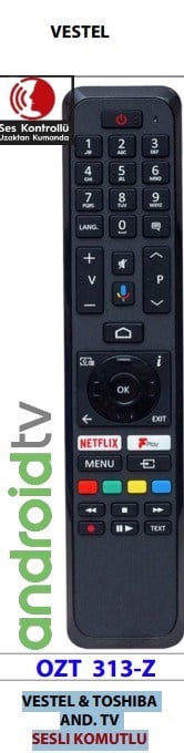VESTEL&TOSHIBA SES KOMUTLU ANDIROİD KUMANDA OZT 313-Z