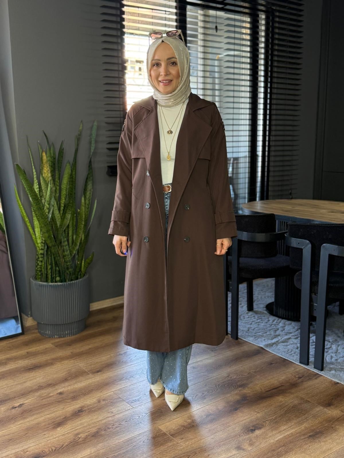 1010 FUL ASTAR TRENÇ KAHVERENGİ