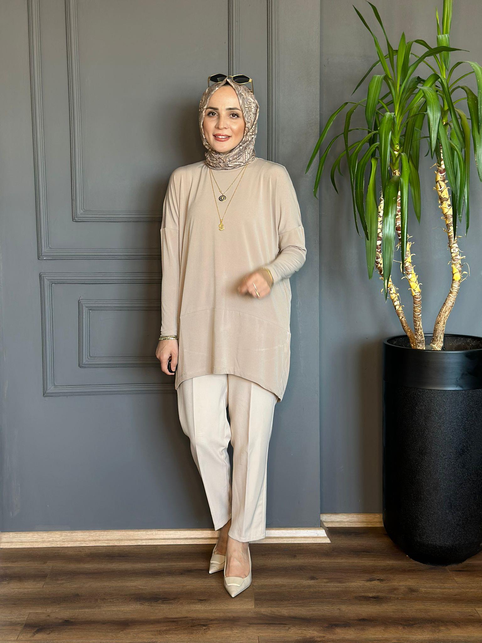 1280 SUNDY MAKAS TUNİK BEJ