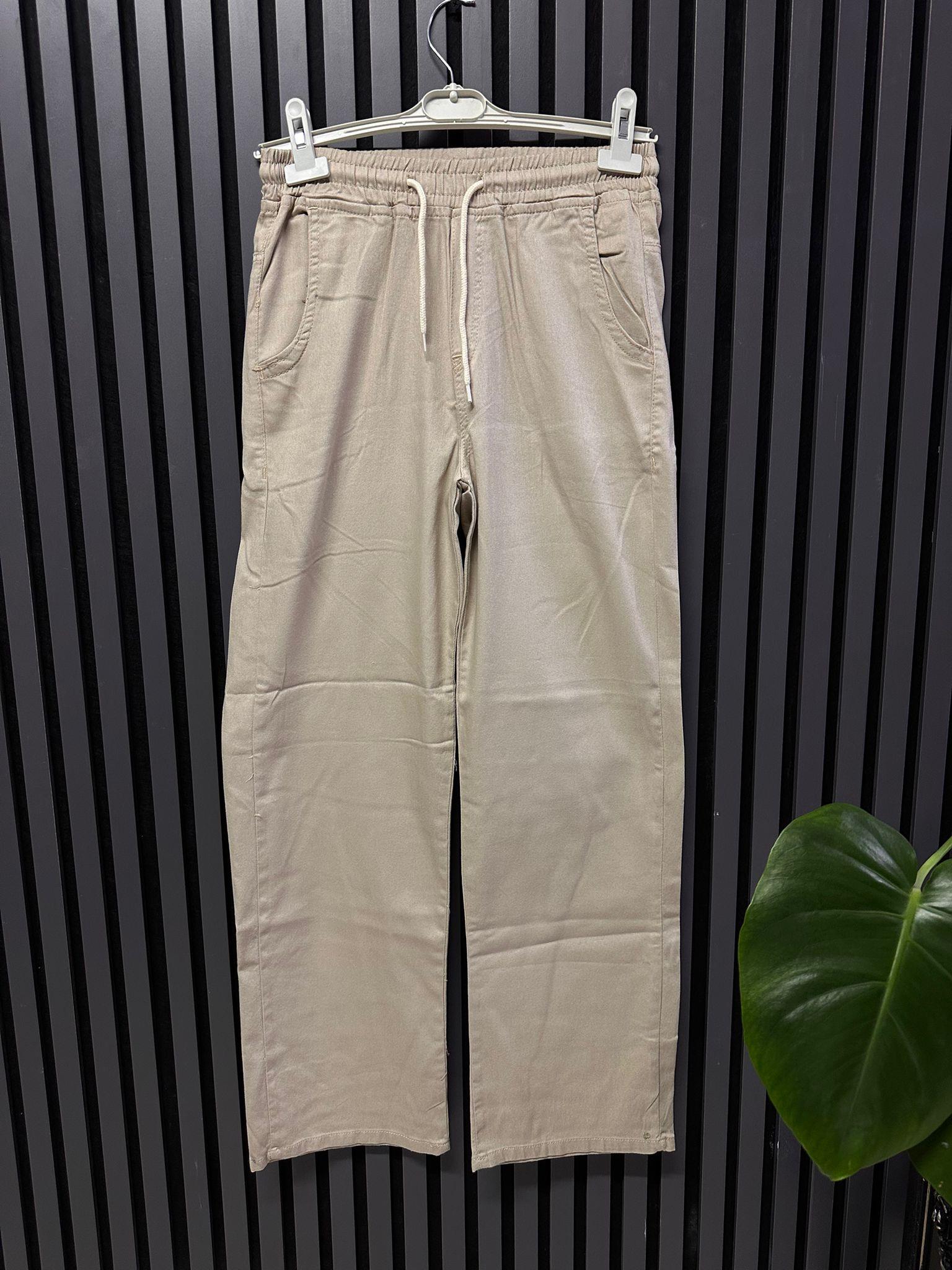 1770 KETEN KUMAŞ PANTOLON KREM 