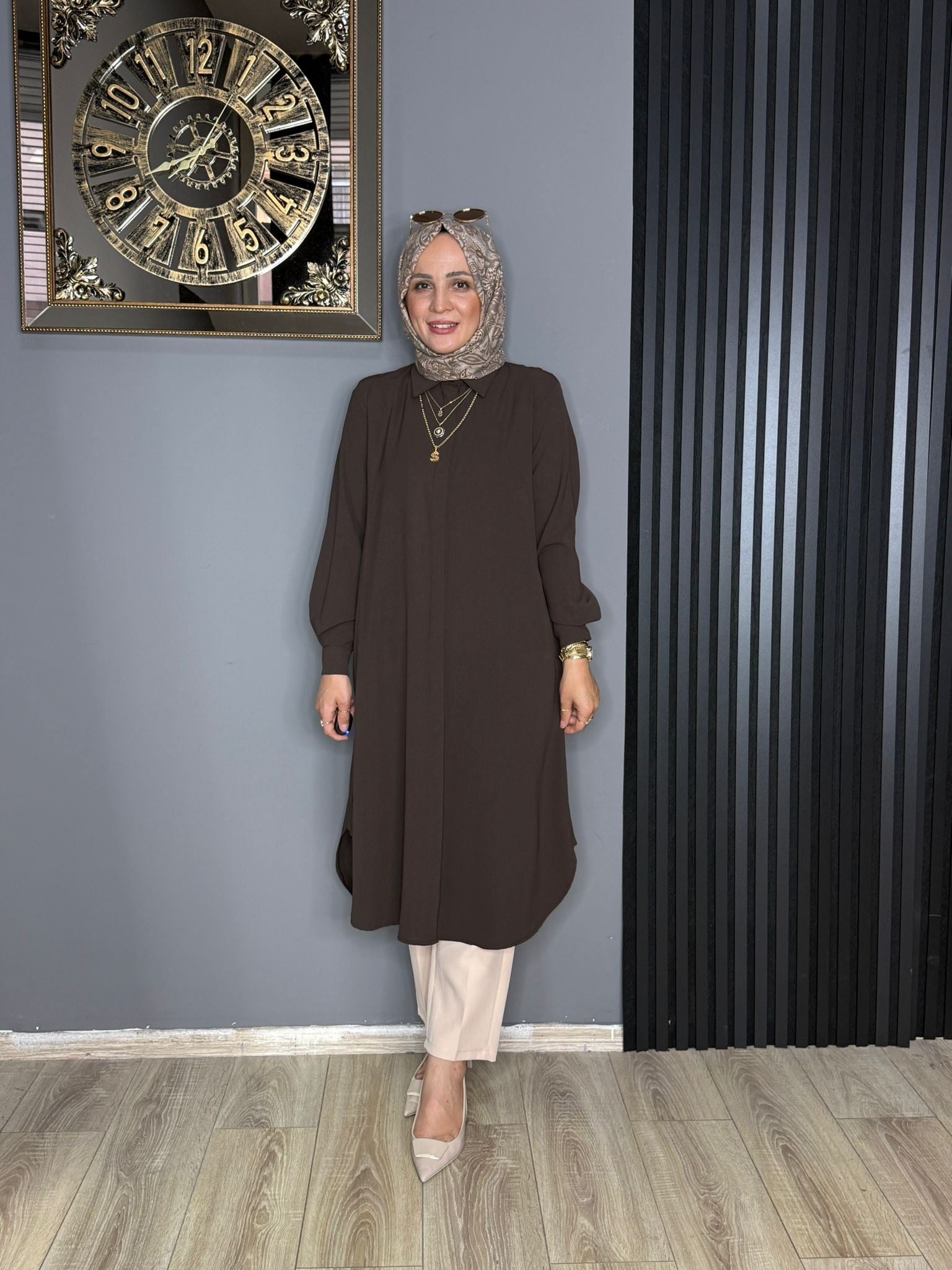 2091 YAN APOLETLİ KAP  KAHVERENGİ 