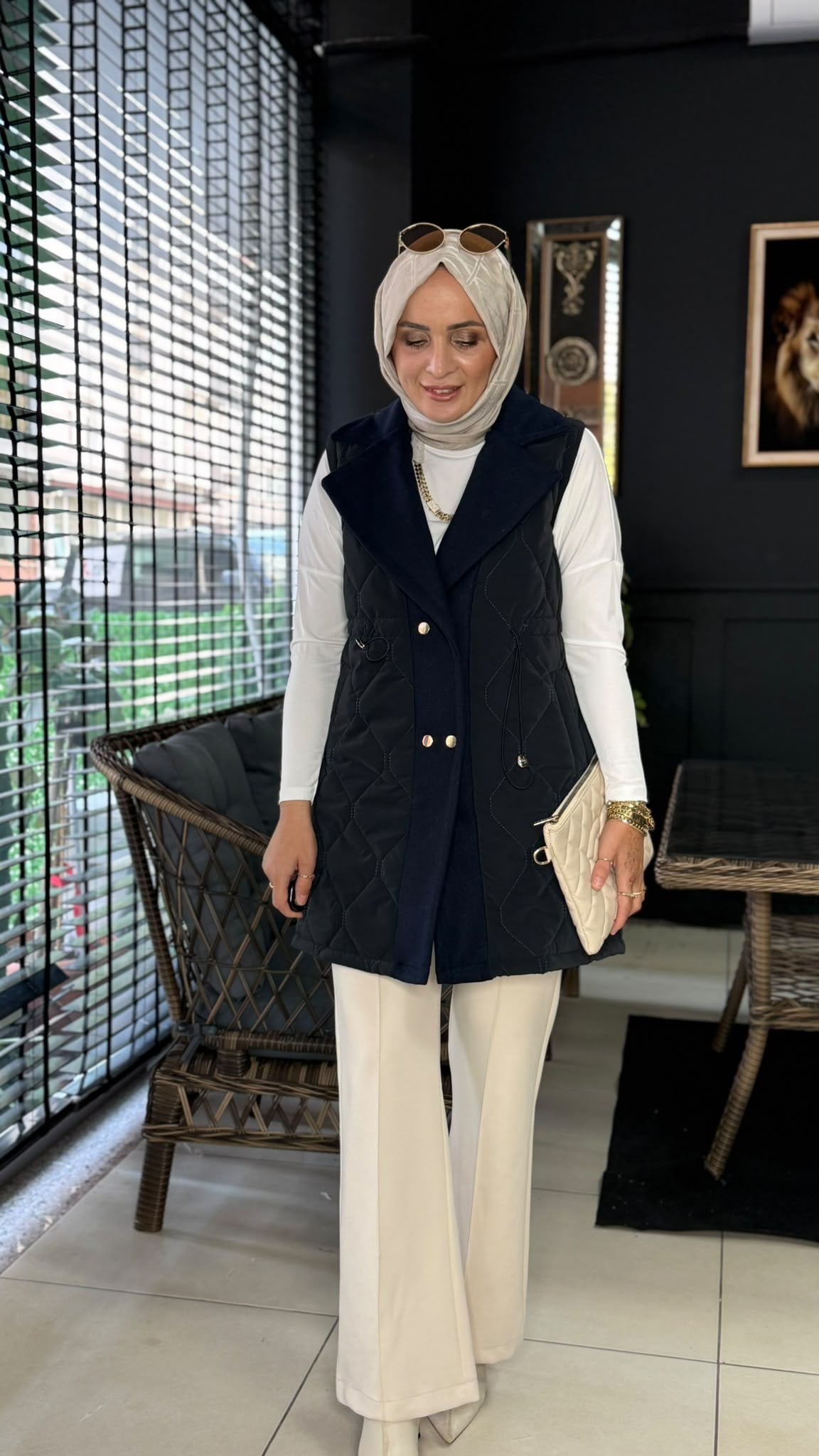 2224 LAVİN KAPİTONE YELEK LACİVERT