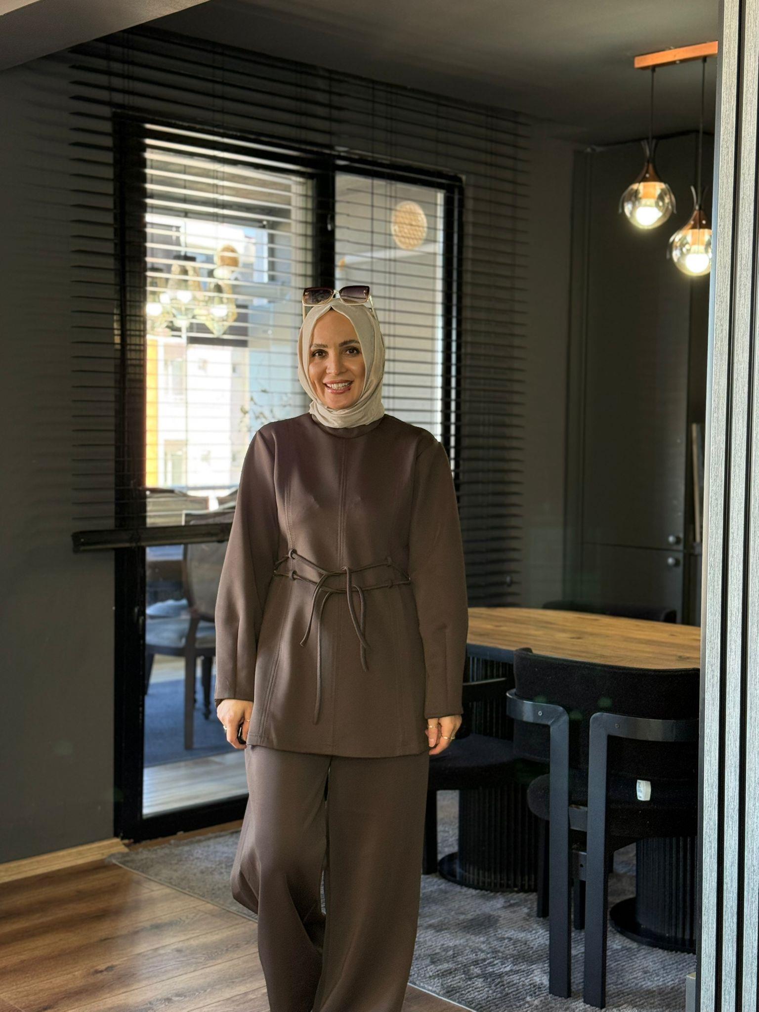 22816 OLİVYA TAKIM KAHVERENGİ S-M 