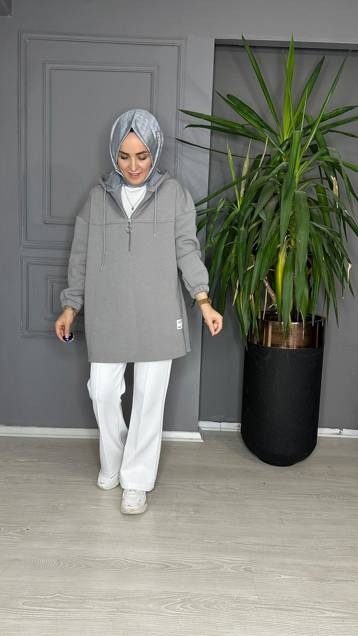 24148 FERMUARLI SWEET GRİ S-M 