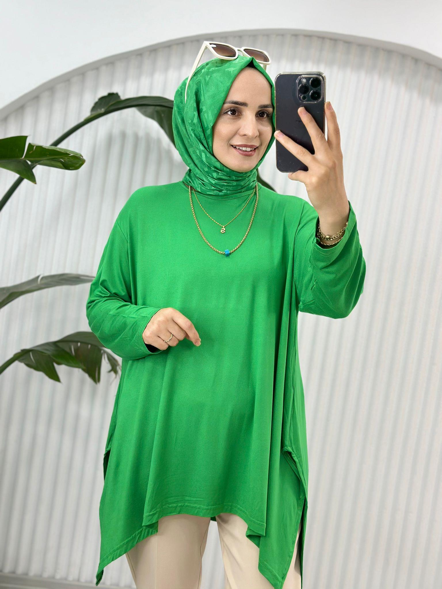 24212 YIRTMAÇ DETAY DÜZ PENYE BENETTON YEŞİL 