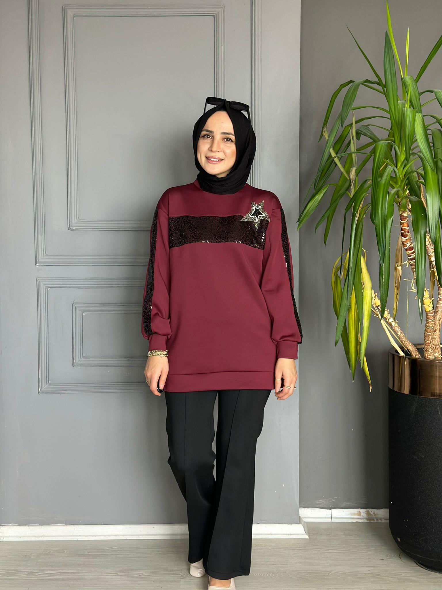 24260 İNDİTİM YILDIZ TUNİK  BORDO  