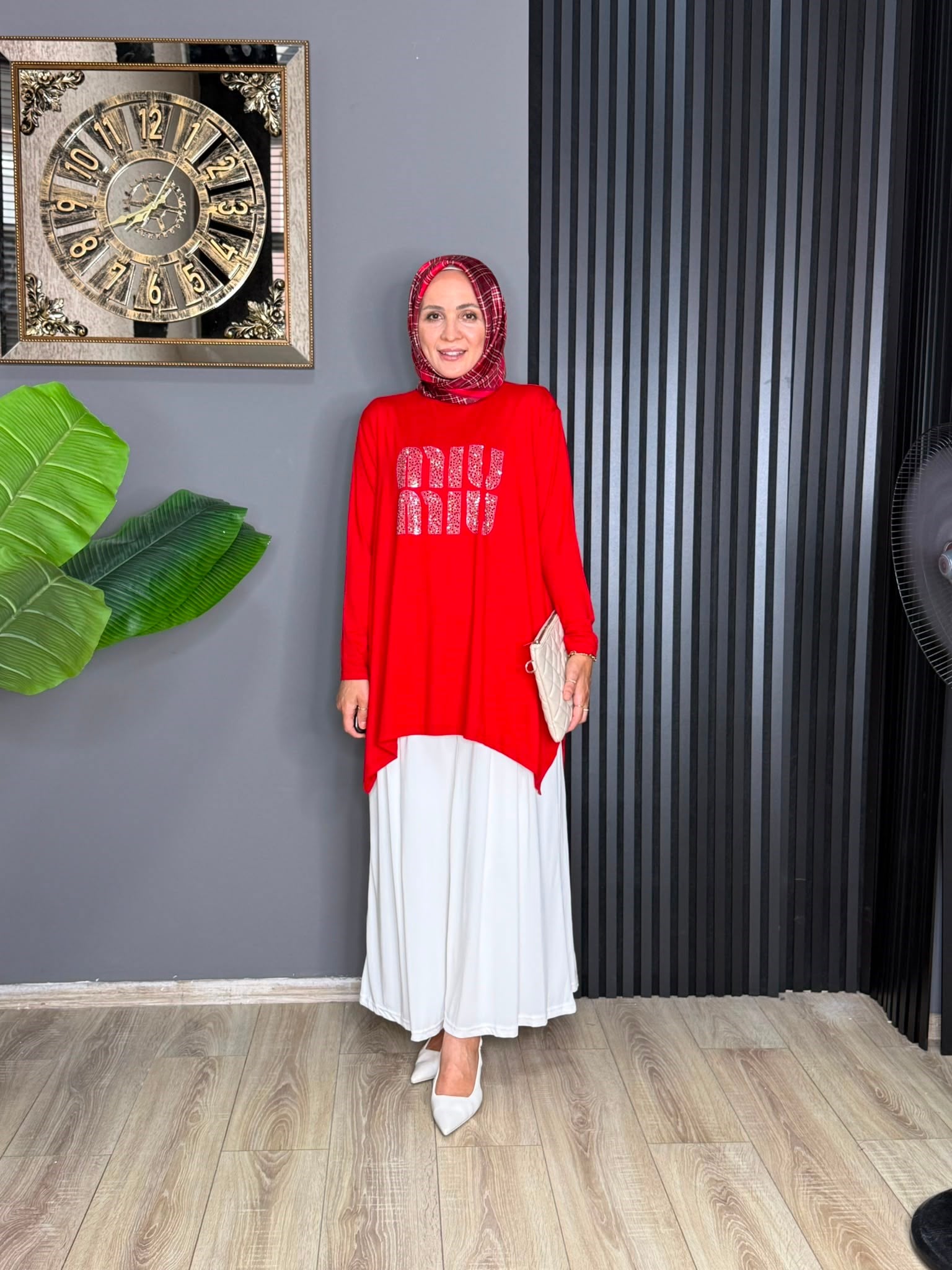 24277 MİU MİU PENYE TUNİK KIRMIZI STD