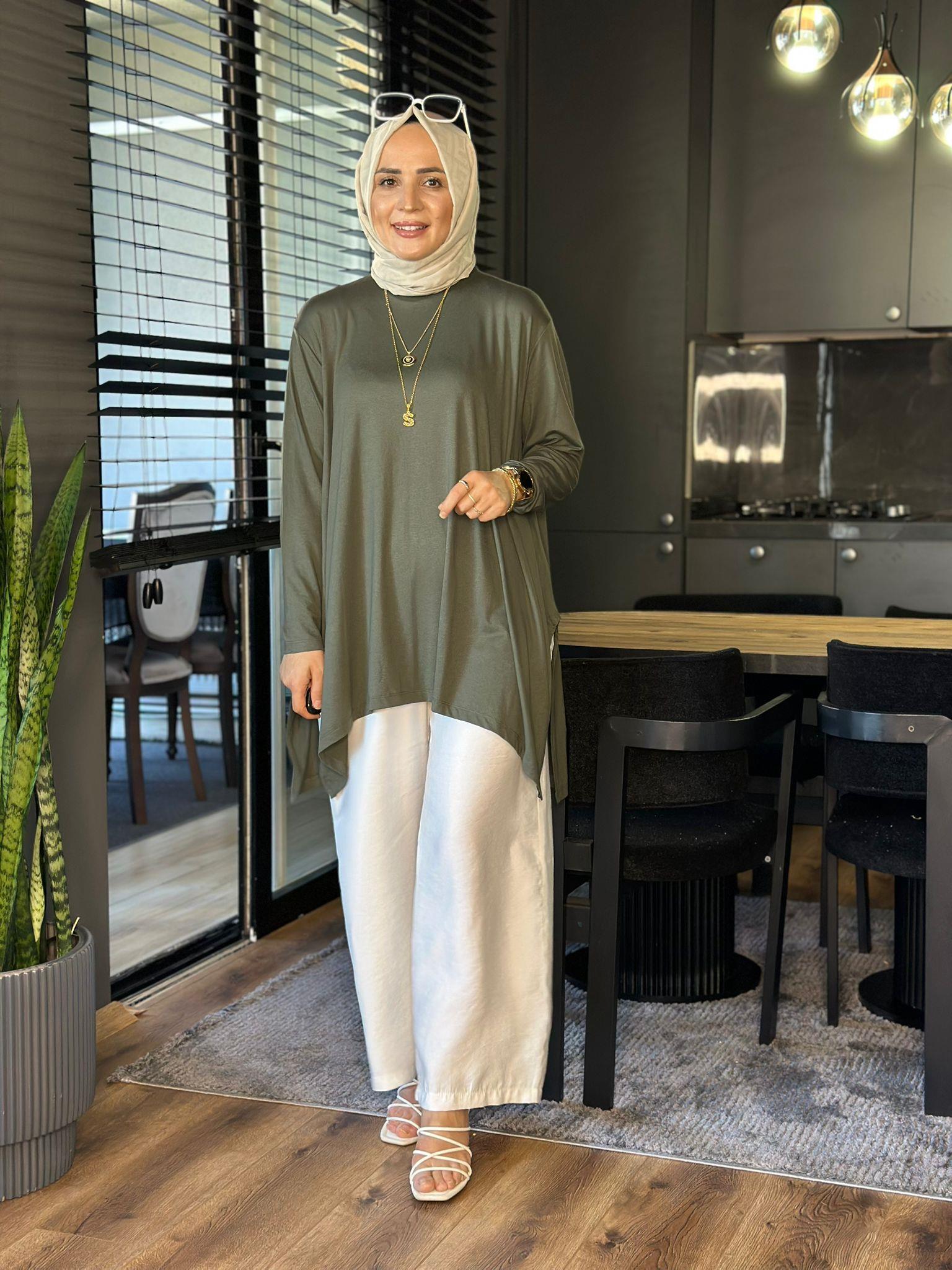 24278 HAKİ PENYE KUMAŞ TUNİK STANDART 