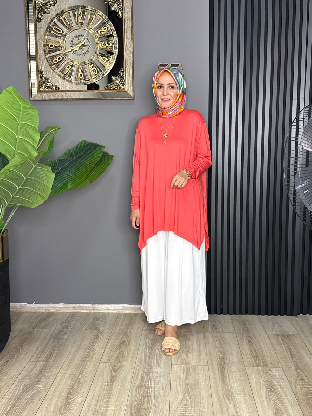 24278  PENYE KUMAŞ TUNİK NAR ÇİÇEĞİ STD 