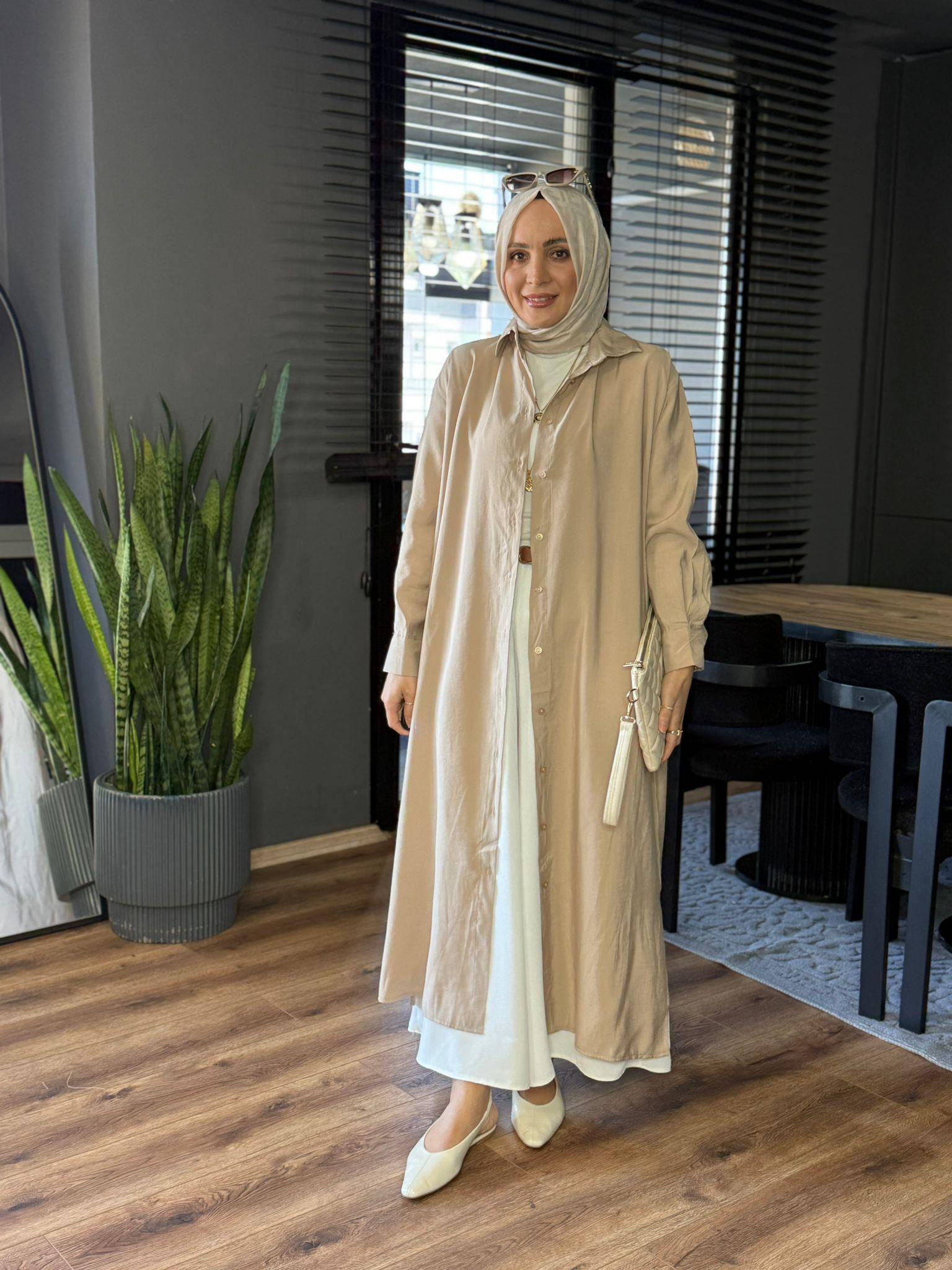 24308 TAM BOY GÖMLEK VİZON 