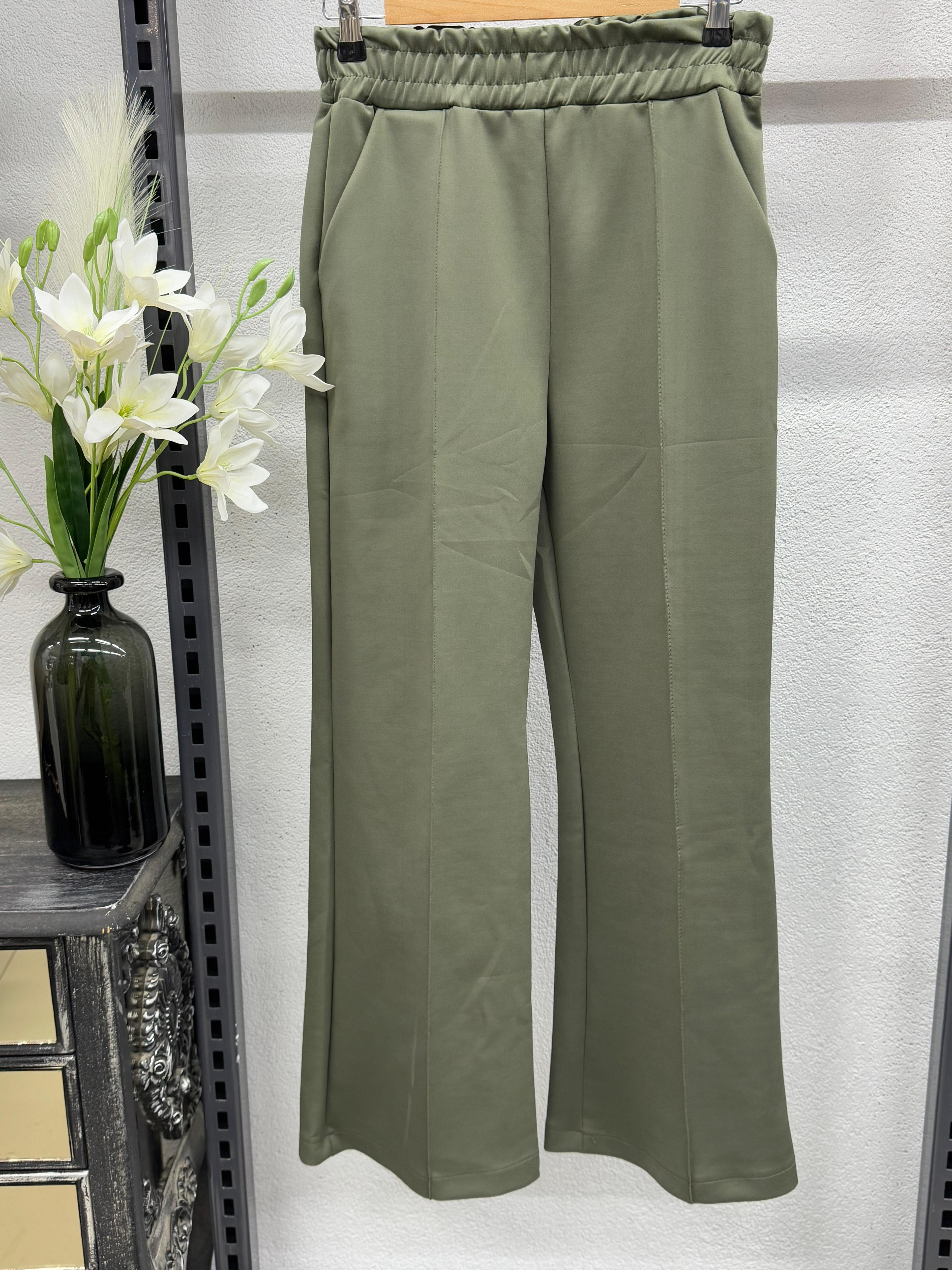 26015 İSPANYOL PAÇA PANTOLON YEŞİL