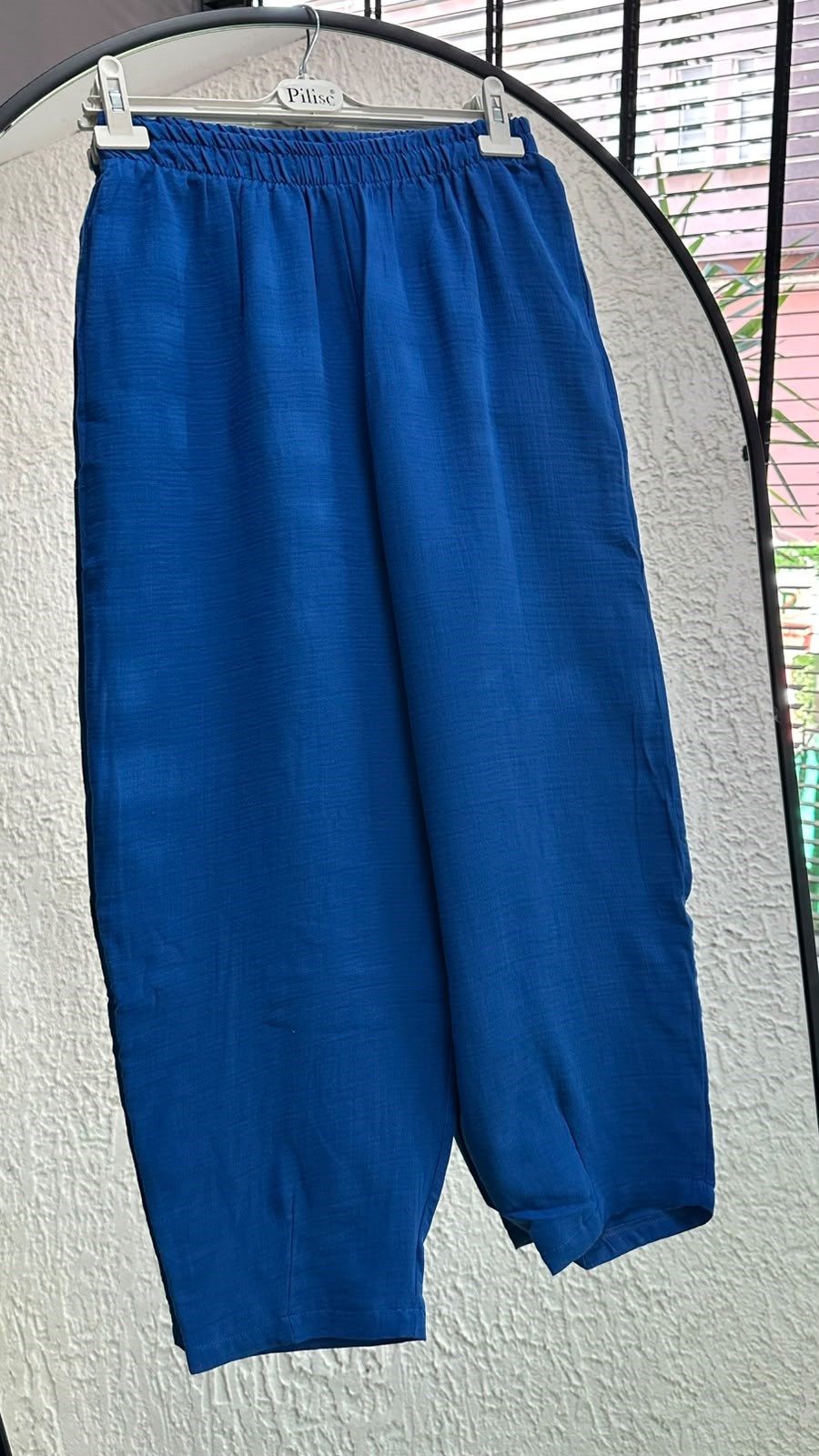 26088 ŞALVAR PAÇA PANTOLON SAKS MAVİ
