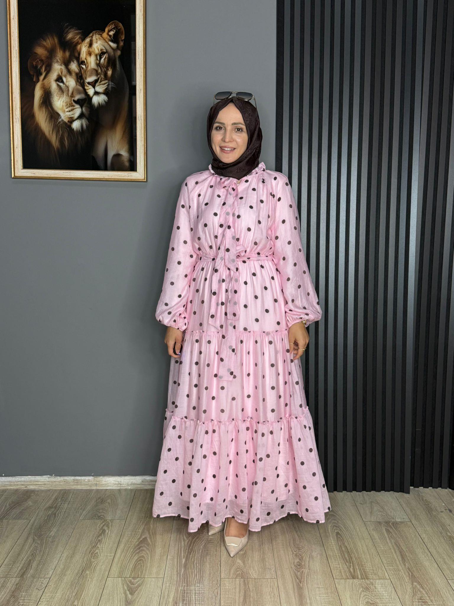 264965 PUANTİYE ELBİSE PEMBE 