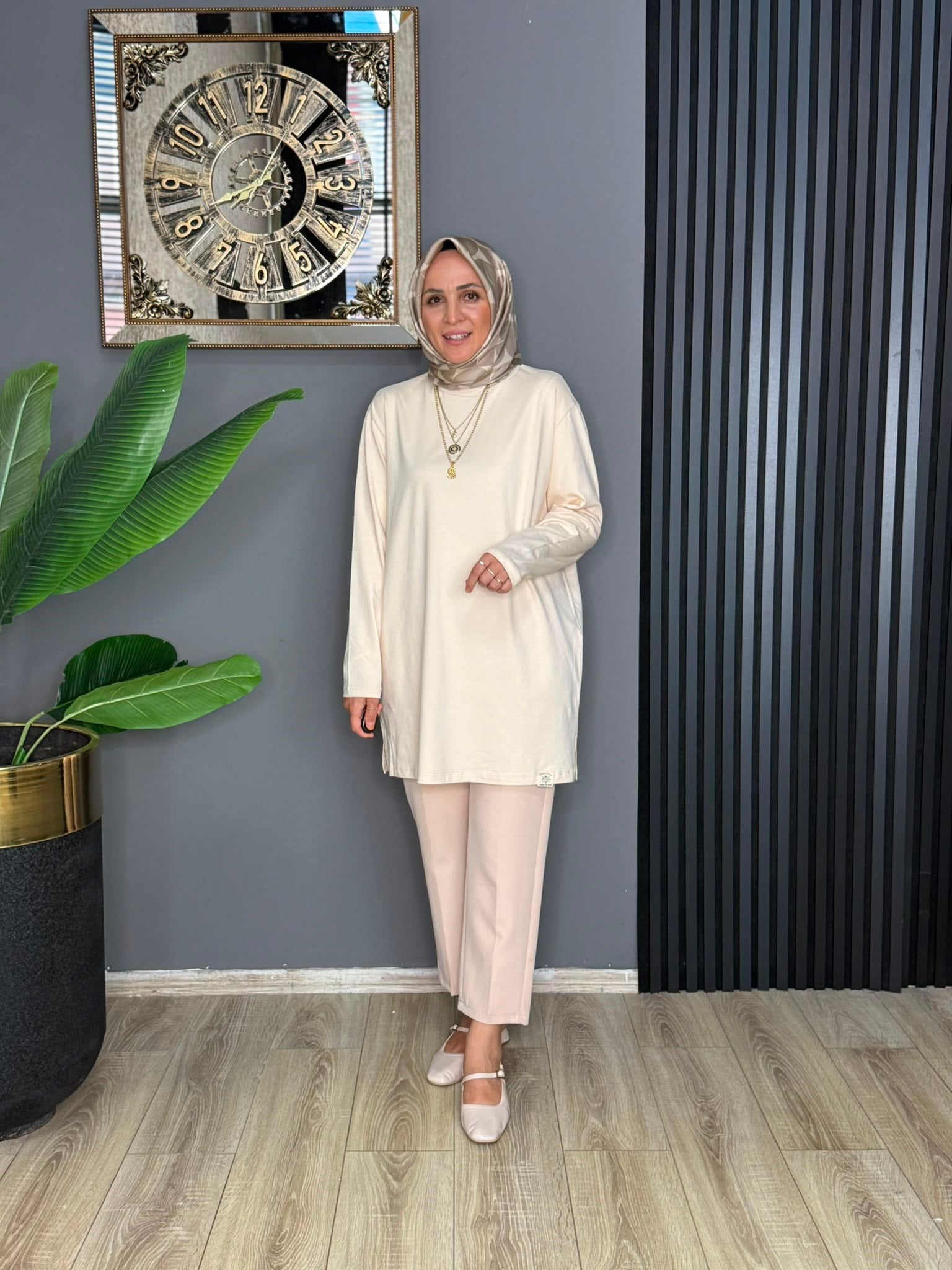 30726 BASİC  TUNİK KREM 