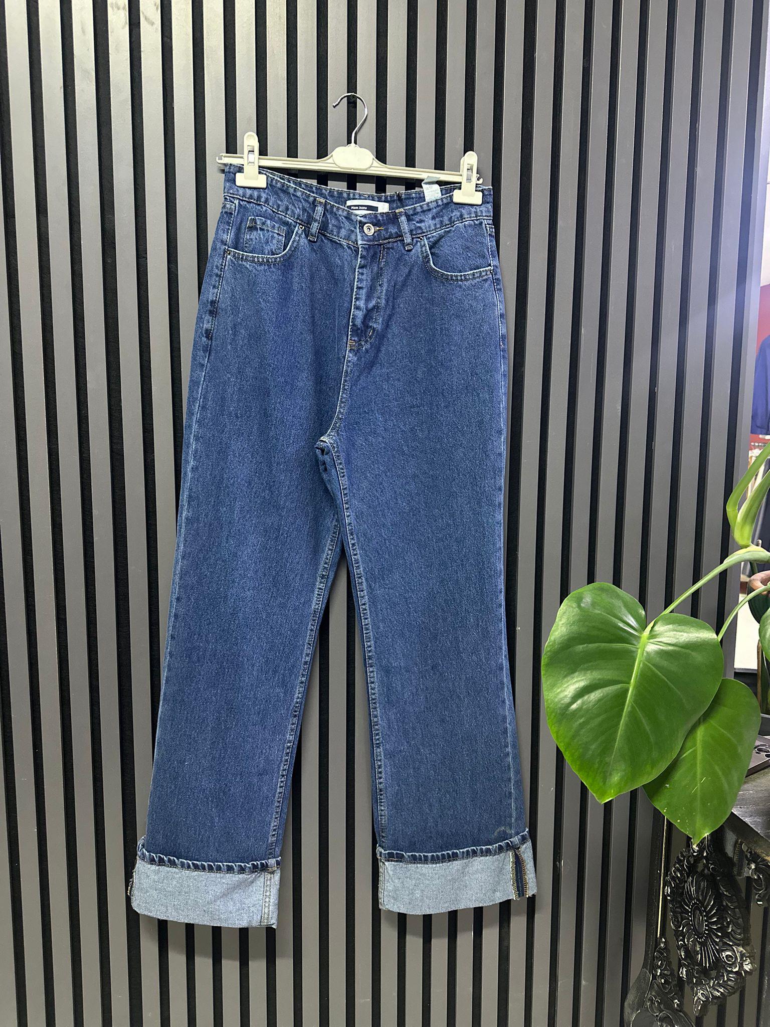 3857 KIVRIK PAÇA DETAYLI JEAN LACİVERT 