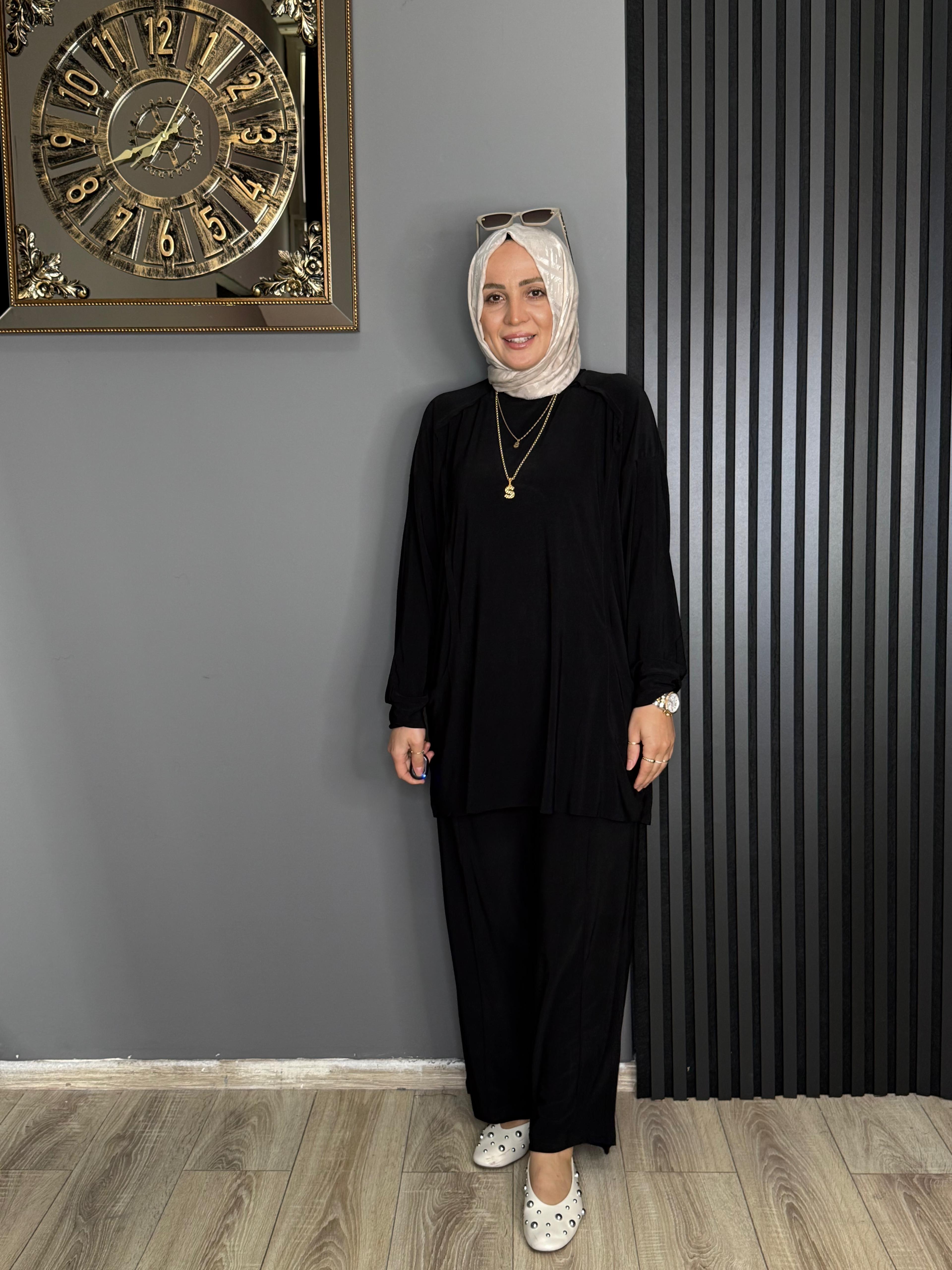 4002 CEPLİ SENDY KUMAŞ TAKIM SİYAH 