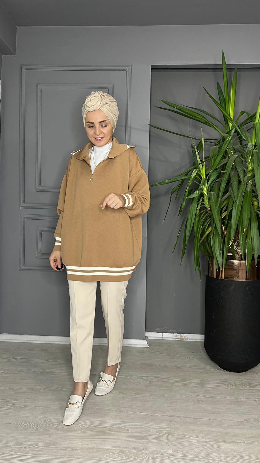 40643 TRİKO KAZAK CAMEL