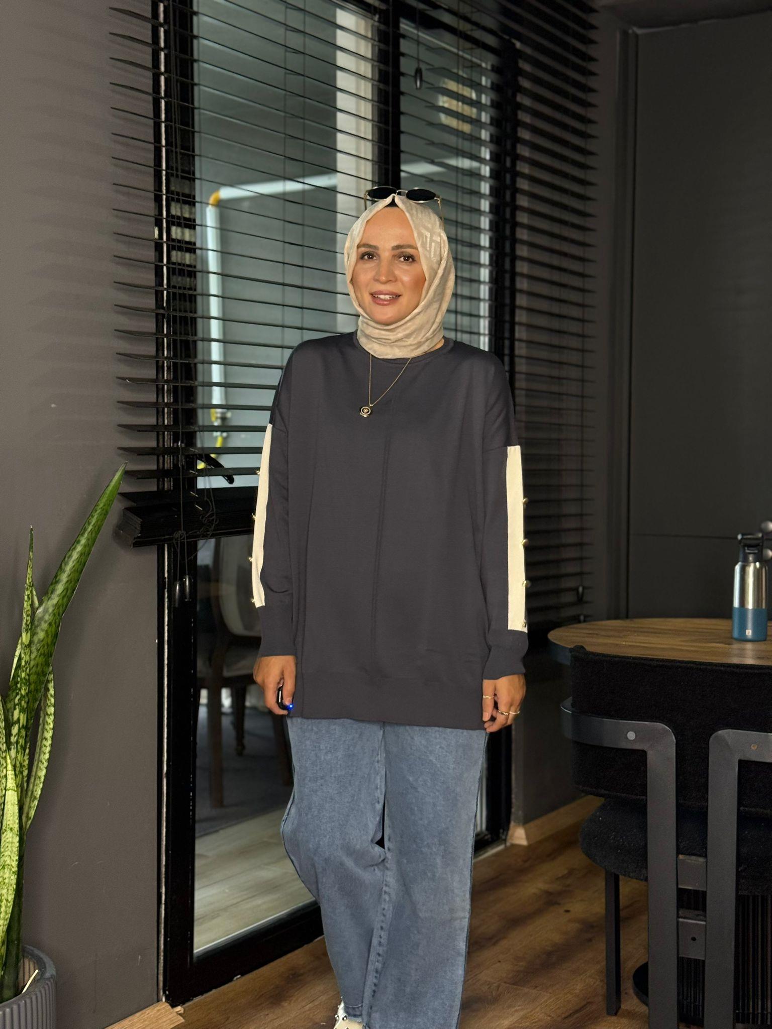 40994 KOL DETAY MERSERİZE TRİKO GRİ STD 