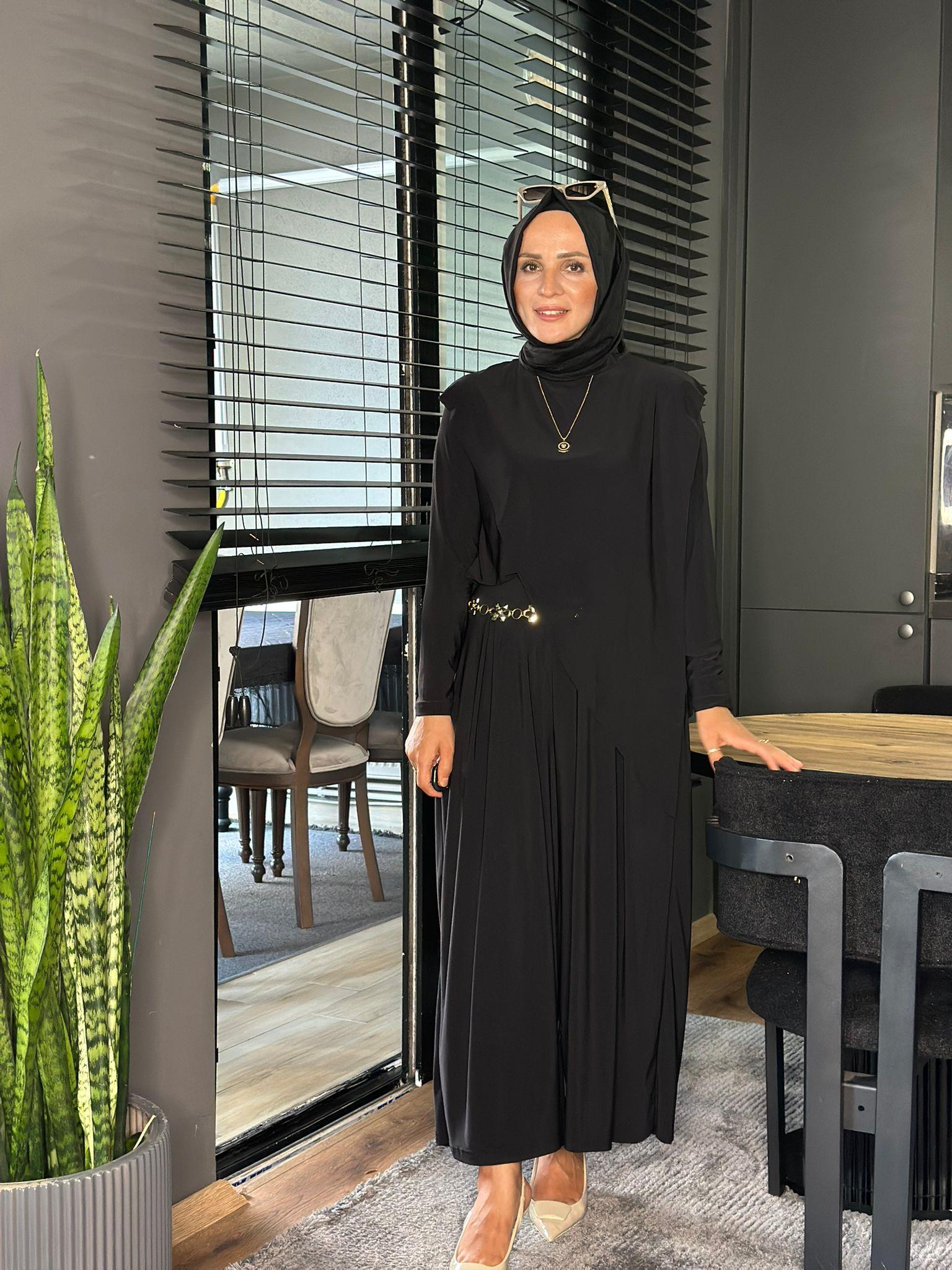 4214 ASİMETRİK SANDY TAKM SİYAH  S-M