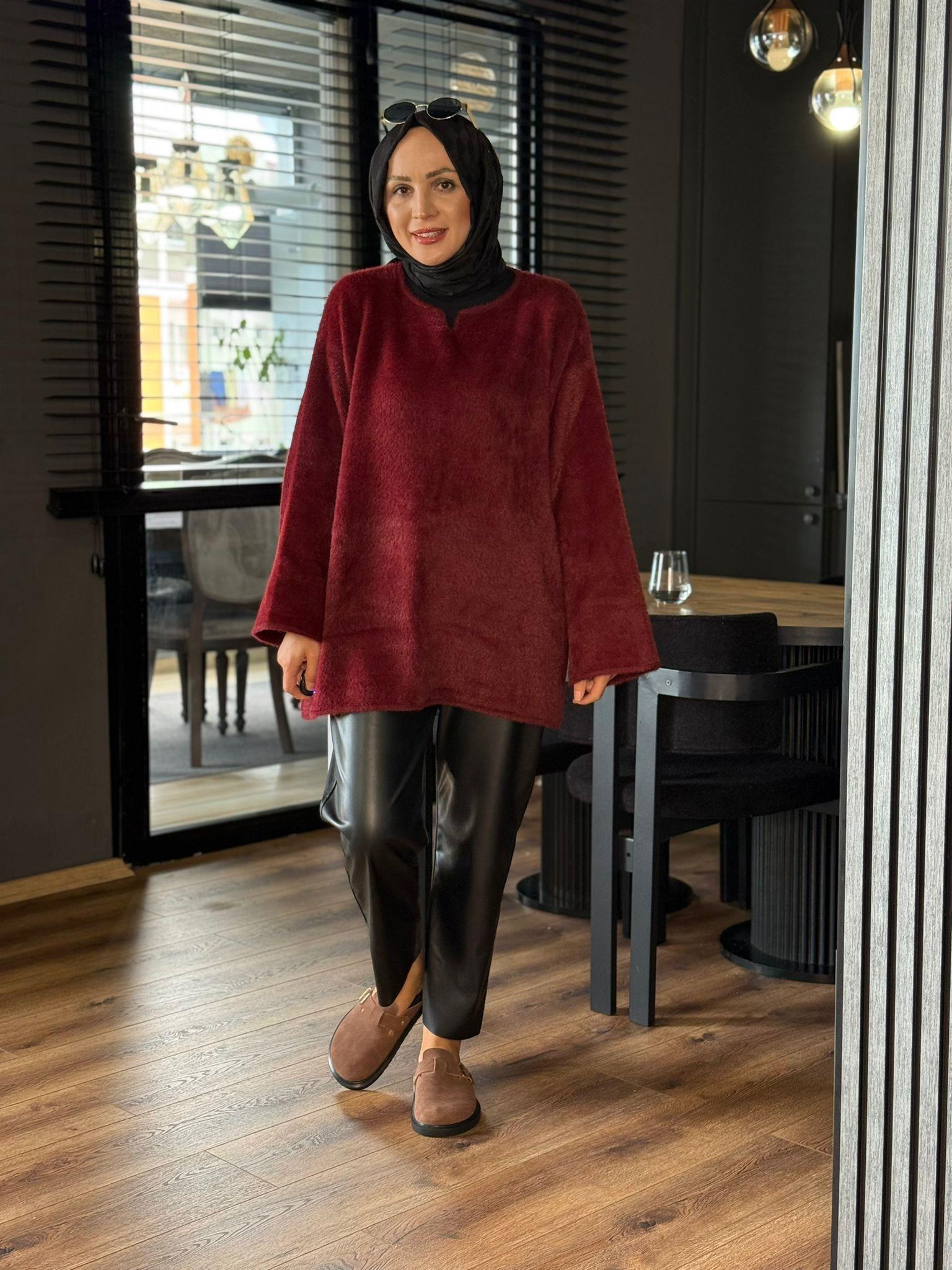 44100 PELUŞ KAZAK BORDO STD