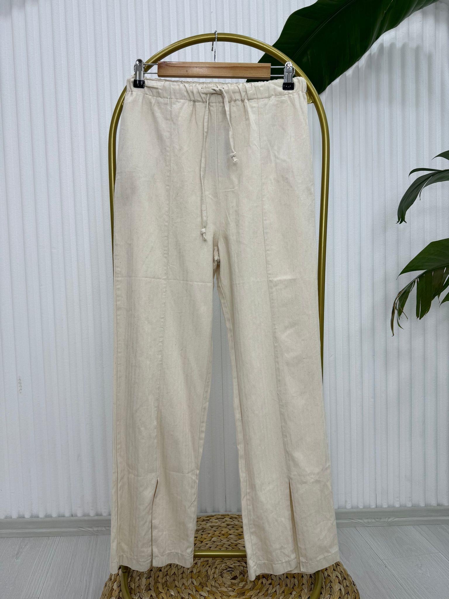 50563 YIRTMAÇLI KETEN PANTOLON 