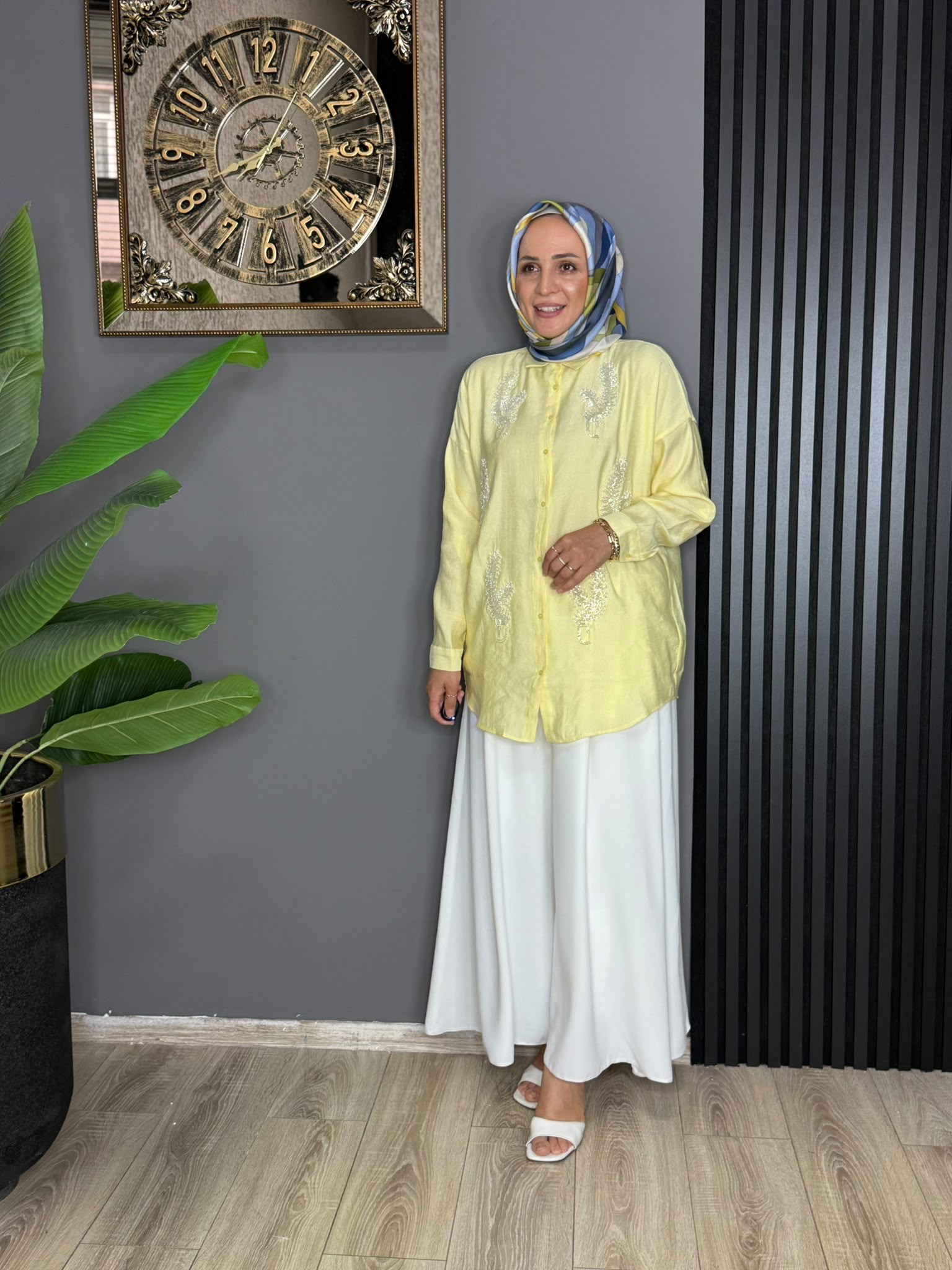 5109 PULLU GÖMLEK SARI 