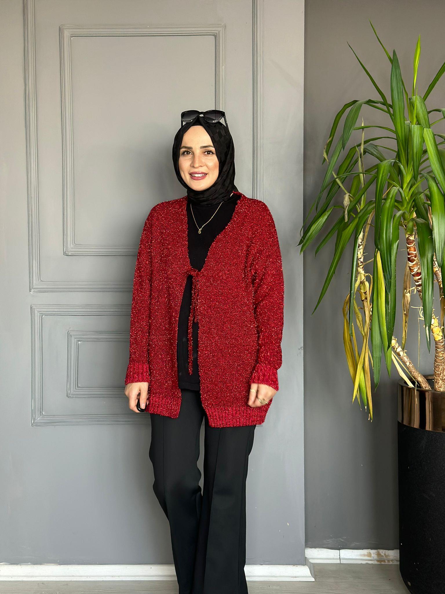 51122 SİMLİ HIRKA KIRMIZI 