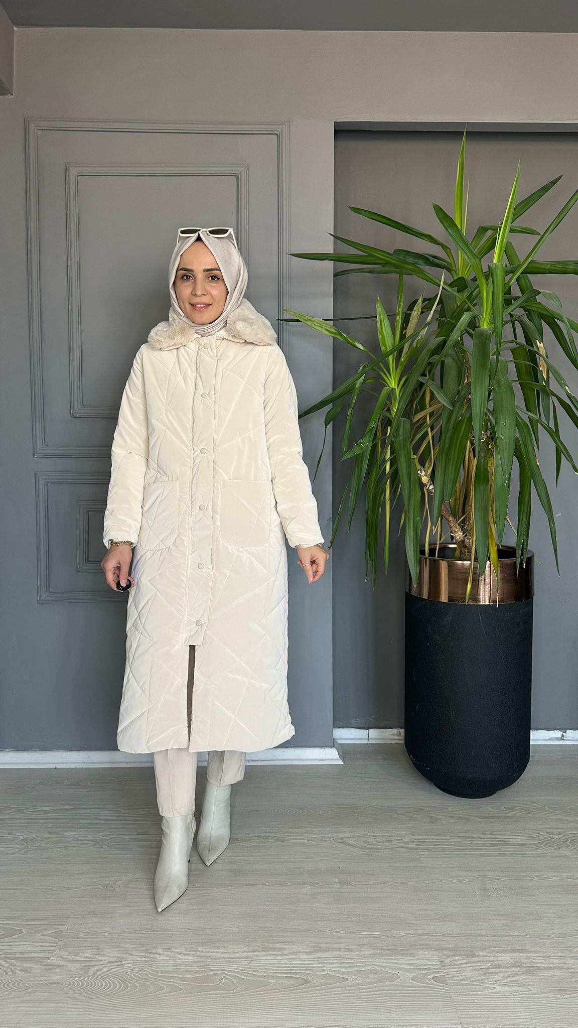 6209 KAPİTONE KÜRKLÜ MONT BEJ 